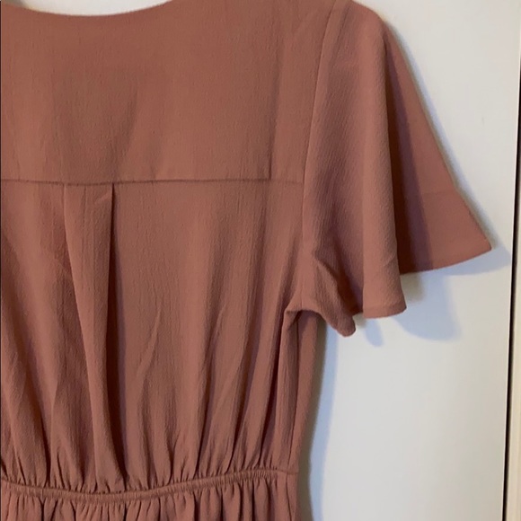 Dusty pink wrap flutter sleeve dress tie small NWT - Picture 6 of 9